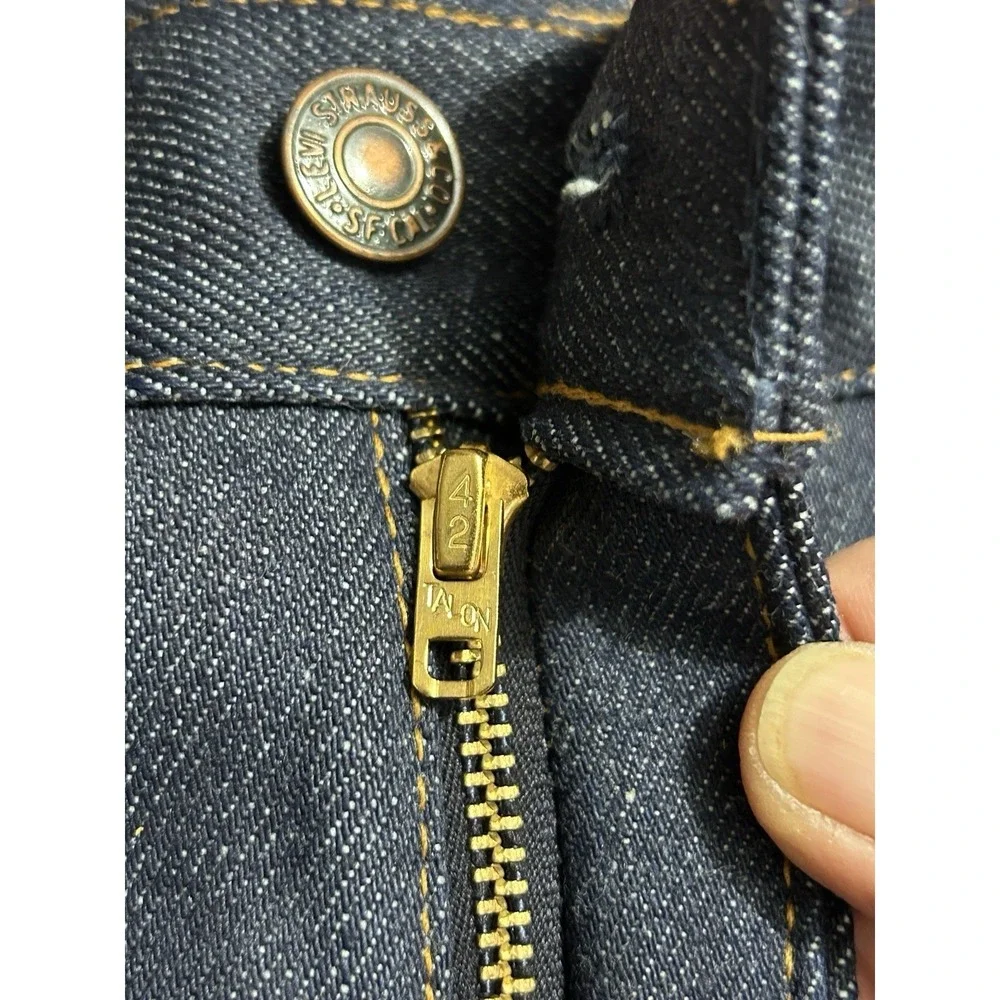 NWT Vintage 70s Levi's Dura Plus Bell Bottom Jeans Orange Tab Talon Zip 38 x 32